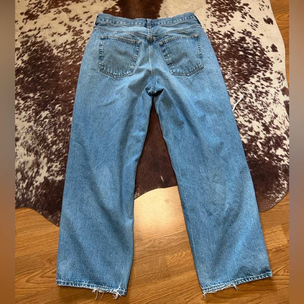 Universal Thread Men's Patchwork Light and Medium Blue Straight Jeans - Picture 9 of 9